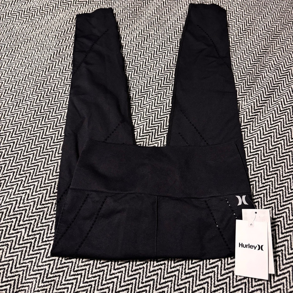 Hurley Val Pointelle High Waist Leggings In Black | Sz S - Picture 3 of 11